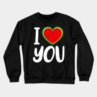 I Love Watermelon Melon Summer Vacation Seasonal Fruit Crewneck Sweatshirt